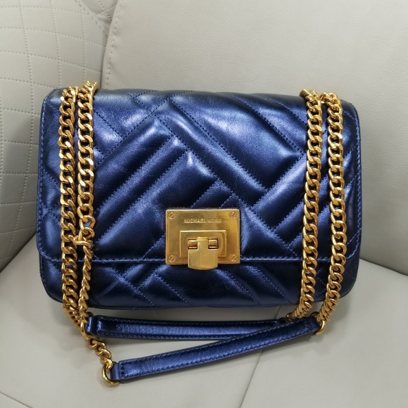 Michael Kors Handbags - RARE MICHAEL KORS VIVIANNE LEATHER Blue Bag